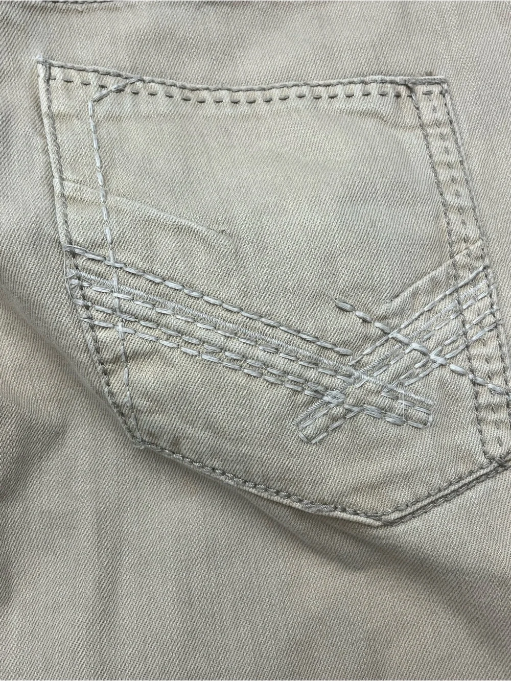 BKE Denim Carter Tan Khaki Mens Regular Fit Straight Leg Jeans Pants Size 34L